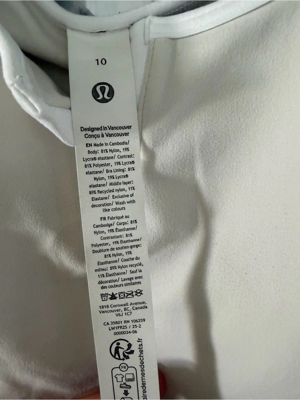 lululemon athletica Light Ivory White Tank Top